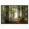 Designart - Green Fall Forest with Sun Rays - Landscape Photography Framed Canvas Print